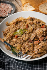 Bigos - sauerkraut stewed with meat, dried mushrooms and sausage.