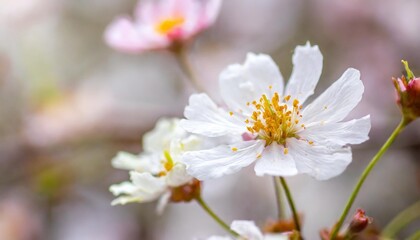 Fototapeta premium Beautiful Blooming Flowers in Spring with Vibrant Colors and a Soft Background