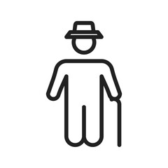 Old Man Walking icon vector image. Suitable for mobile apps, web apps and print media.