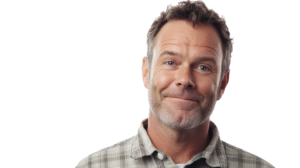 A Middle Aged Man Displaying a Subtle Smirk Reflecting Confidence and Charisma Suitable for Business and Personal Projects.