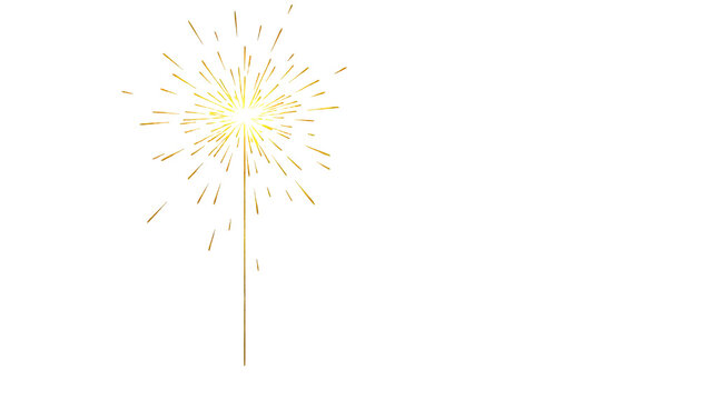 golden sparkler on white background clip art preview