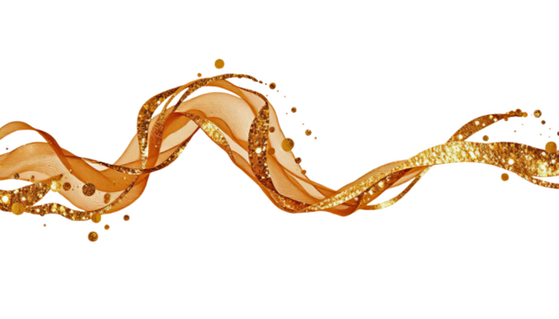 Gold Glitter Swash Shiny Stroke PNG Design Element