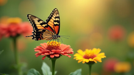 Obraz premium A butterfly perched on a flower