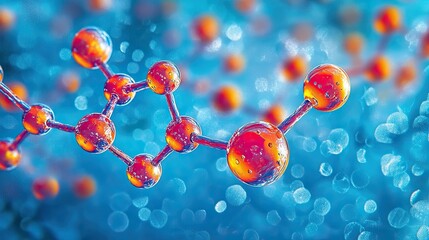 Stunning Portrait Water Molecules Droplets Against Blue Background Showcasing Beauty Nature Micro Level Scientific Educational Nature-Based Projects