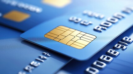 Close-up of Credit Card with Chip Highlighted to Illustrate Security Features and Fraud Prevention