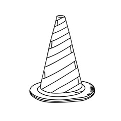 Traffic cone line icon vector illustration 