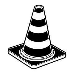 Traffic cone silhouette  vector illustration 