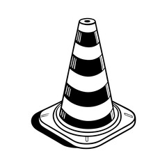 Traffic cone silhouette  vector illustration 