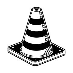 Traffic cone silhouette  vector illustration 