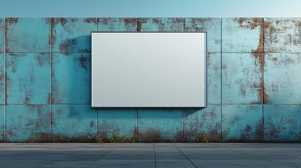 Blank billboard on a wall, ready for custom advertising or promotional content in a clean, modern setting.