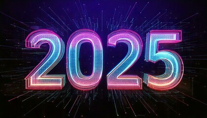 Happy new year 2025 beautiful abstract design banner