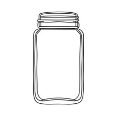 Glass jar outline vector illustration 