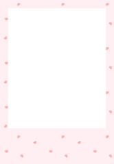 Polaroid photo frame isolated. Template for photo booth. Cute empty photo frame with heart pattern