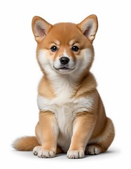 Adorable Shiba Inu Puppy: Photorealistic and Playful Design. generated by ai