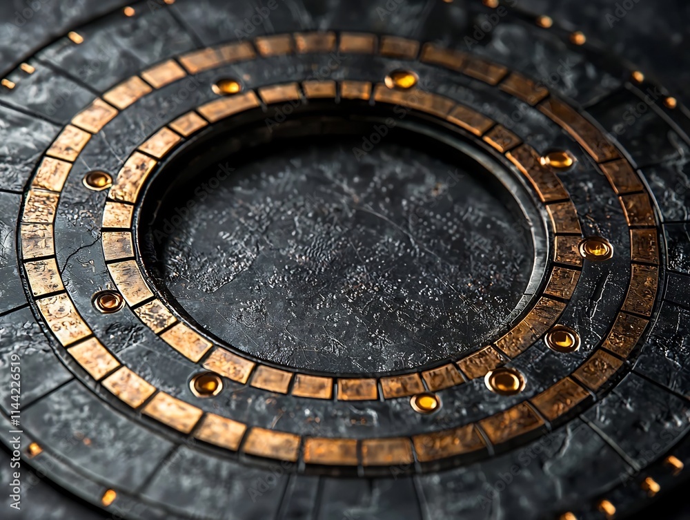 Poster stylized blockchain coin with digital currency concept and secure finance transparency