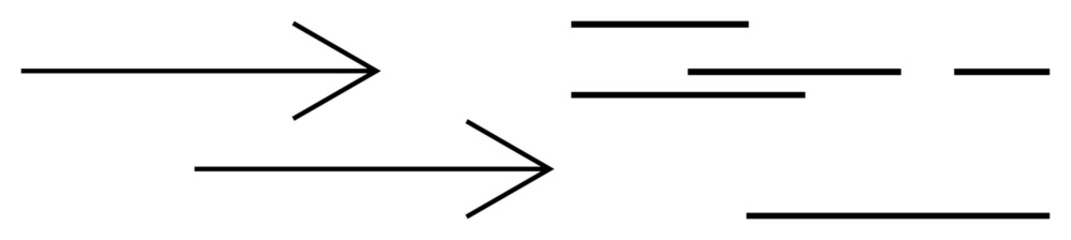 Two large arrows pointing right, intersecting with multiple parallel lines. Ideal for presentations, infographics, process flows, engineering diagrams, technical illustrations, educational materials