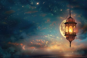 Obraz premium Eid Mubarak cards for Muslim Holidays Ramadan background.