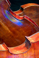 Cello closeup on dark background