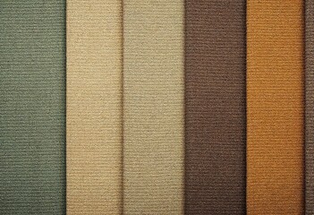 Fototapeta premium Close-Up of Textured Fabric Samples in Neutral and Earthy Tones 