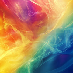 Obraz premium Colorful abstract rainbow swirls blend harmoniously in vibrant display of hues and textures