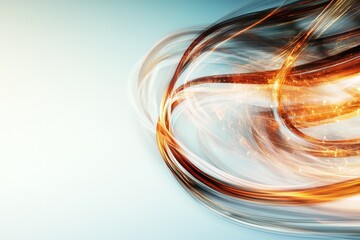 Naklejka premium Dynamic swirl of orange and brown light patterns creating an abstract background