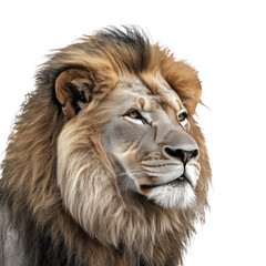 Fototapeta premium Realistic Lion Resting on Transparent Background