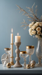 christmas still life with candles