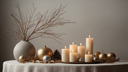 christmas decoration with candle