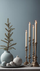 candles and snow