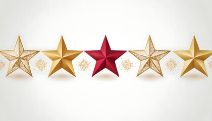 Obraz premium Christmas greeting card with bright realistic stars with white background . Chic New Year frame. Celebration border. Luxury Holiday background. 5