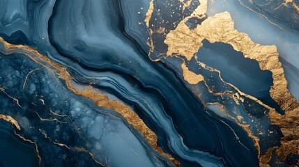 Obraz premium Luxury design with blue marble and gold details, rich texture