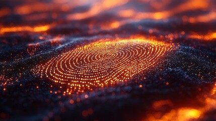 Futuristic Fractal Digital Blockchain Network Abstract Design