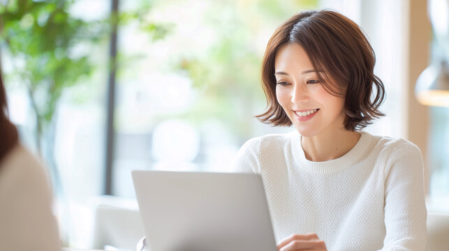 Modern businesswoman interacting in a corporate environment