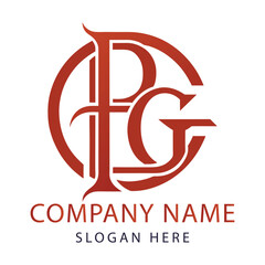 PG monogram logo design template	