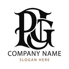 PG monogram logo design template	