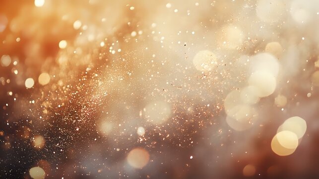 Rustic terracotta and beige tones with subtle golden sparkles and textured bokeh effects for an earthy, warm look