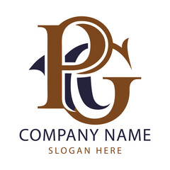 PG monogram logo design template	