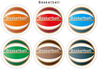 バスケットボール■ボールのイラストセット