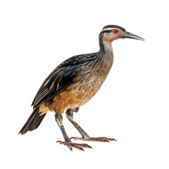 Obraz premium Sunbittern Profile: A striking Sunbittern (Eurypyga helias) stands in profile, showcasing its unique plumage and elegant posture. This detailed image is perfect for nature documentaries.