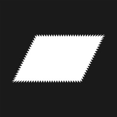 Zigzag Edge Parallelogram Shape Border Frame