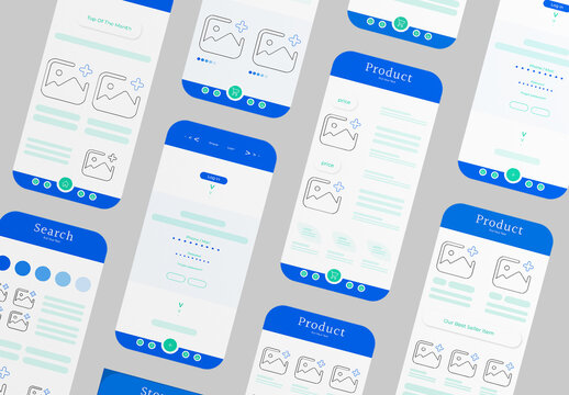 Mobile Wireframe UI kit Layout