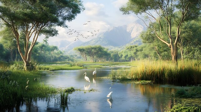 A delicate portrayal of reinforcing conservation, with protected habitats, pristine wetlands, and careful stewardship of natural resources 