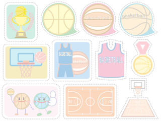 バスケットボール■バスケ素材のメッセージカードセット