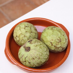 fresh green fruit in a bowl