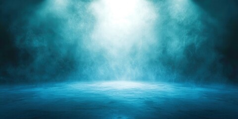 Obraz premium Blue room with a blue floor