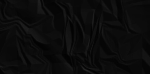 Black crumpled paper texture . Black wrinkled paper texture. Black paper texture . Black crumpled and top view textures can be used for background of text or any contents .