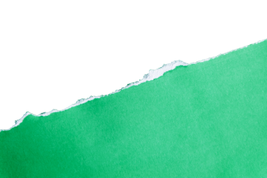 green torn paper with transparent background