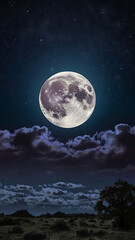 Fototapeta premium full moon over the sea