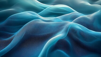 Fototapeta premium Abstract Blue Fabric Texture Wavy Smooth Elegant Drape