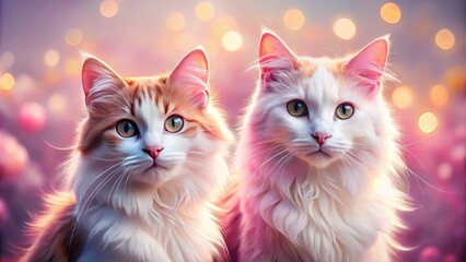 Pink & White Cats: Rule of Thirds Photography - Adorable Kitten Images